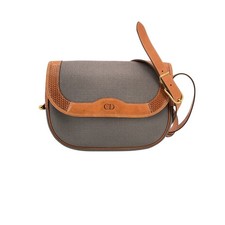 Autentica borsa a tracolla Christian Dior vintage grigia tela catena convertibile