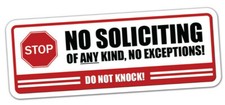 Adesivo No Soliciting finestra