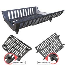 Portalegna 60x48x15/17  Brucia legna in Ghisa braciere per Termo Camino e Stufa