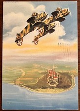 CART. MILITARE-ARMA AERONAUTICA "TRE CR. 32 IN LOOPING" VG 1941 ILL. BERTHELET