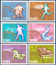 Yemen 1965 Olimpiadi, vincitori, sport, cavalli, atletica, calcio, judo, lotta, MNH
