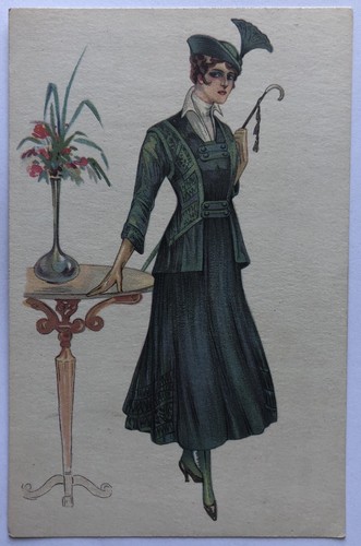 Cartolina donnine cappello