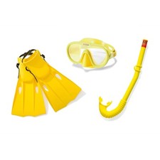 Intex Set Master Class Maschera Pinne e Boccaglio senza lattice Giallo