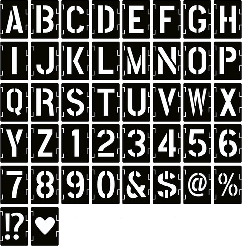 Set stencil con lettere - 42,