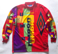 Maglia Calcio Portiere Umbro XL Jersey Vintage anni 90's England Rosso Red