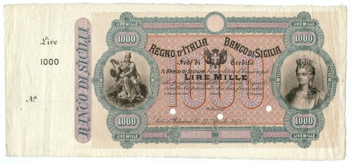 1000 lire campione con matrice - 1000,
