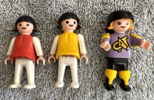 Lotto di 3 figurine vintage 1981 Geobra Playmobil giocattolo 2" vecchie persone Playmobil