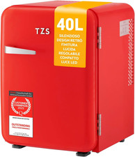 - Mini Frigorífico Retro 40L Silencioso - Pequeño Minifrigo Diseño Vintage Con L