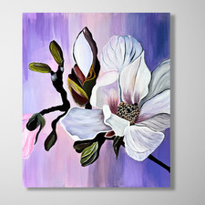Quadro magnolia dipinto mano - quadro,
