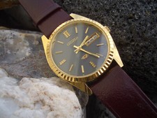 CITIZEN AUTOMATICO -GRIGIO TOPO- PLACCA ORO GIALLO - DAY-DATE- MOV. MIYOTA 8200