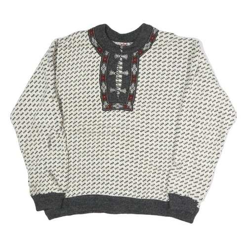 Maglione lana pattern crema - lana,