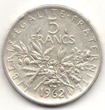 FRANCIA 1962 - KM926- 5 Franchi  argento #WEU