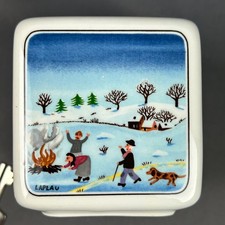 Vintage Villeroy & Boch Lussemburgo LaPlau Porcellana Naif Natale Coin Bank