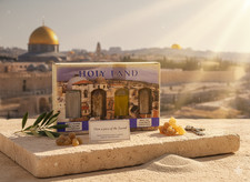 Set regalo Terra Santa Gerusalemme acqua olio incenso cristiano religioso NUO...