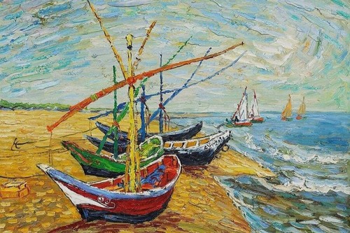 Barche pesca van gogh sulla - van,
