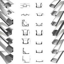 LED profilo in alluminio cengia lembo dissipatore ferroviario coperchietto NUOVO