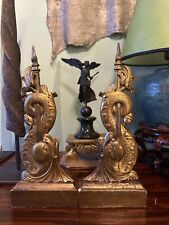 Coppia Fregi In Legno Dorato Impero 