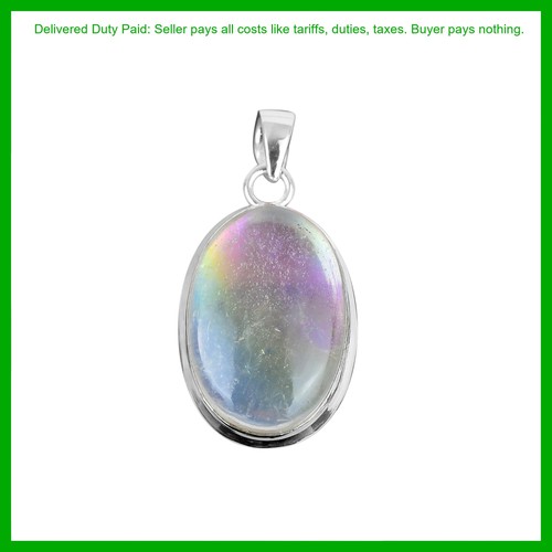 Ciondolo boho ovale arcobaleno