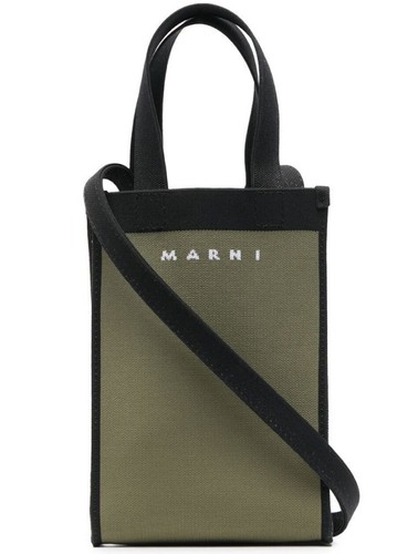 Marni logo knit crossbody tote - marni,