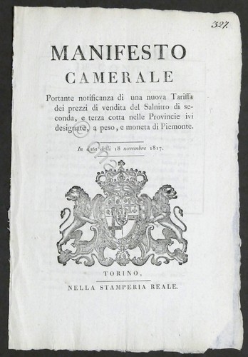 Regno sardegna manifesto - regno, di