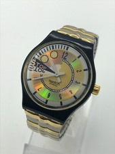 Orologio da polso SWATCH Stop DOPPIA CORSA (SSN104)-Cronometro-anni 90-Bellissimo-Flex PICCOLO