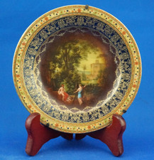 Manifattura Imperiale Vienna antico piatto porcellana Mercurio e Paride 1800 XIX