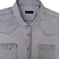 PRADA Camicia Uomo 17,5 XL Blu