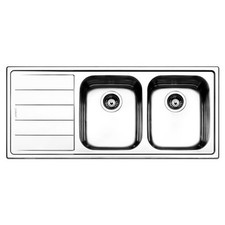 Apell Lavello 2 vasche (116x50cm) LINEAR Inox Spazzolato LN1162ILBC
