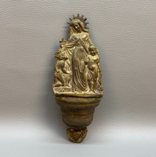 ACQUASANTIERA ANTICA METALLO