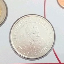 italia moneta in argneto commemorativa 5 euro italo calvino 2023