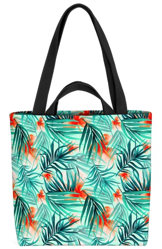 Borsa fiori palme - , tropicali