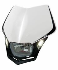 Mascherina Portafaro Moto Racetech V-face LED Bianco Rtech Enduro Anteriore Nero