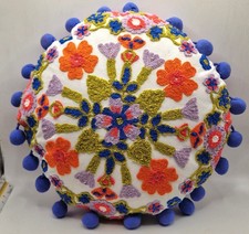Cuscino Boho rotondo ricamato