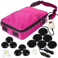SereneLife Hot Stone Massage Kit - Sistema di Terapia Rocciosa Riscaldato Portatile (Rosa)