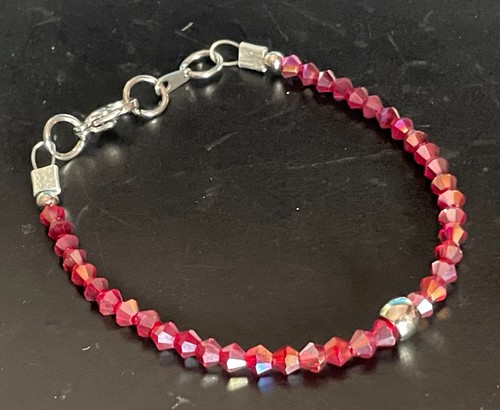 Bracciale tennis rosso - , in