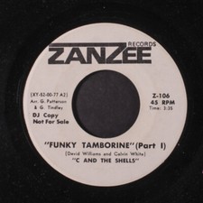 C & Il Conchiglie: Funky Tamburello / Parte 2 Zanzee 7 " Singolo 45 RPM