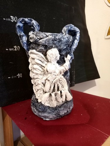 Vaso con angelo - angelo, in