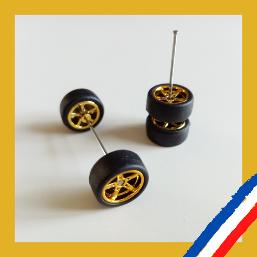 Jeu roues chrome 64 - roues, 1/64