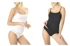 Canottiere donna cotone3pz bianco nero canottiera top intima spallallina stretta