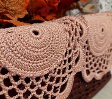  Set 4Pc Centrino Tapettino Tovaglietta All'uncinetto Cotone ø25cm e 25x60cm    