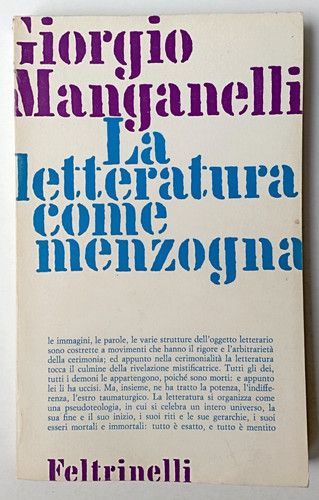 Letteratura come menzogna - letteratura,