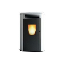 Cola Stufa a Pellet Mimosa Canalizzabile ad Angolo Ventilata Top e Griglia Bianc