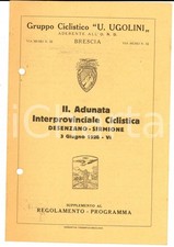 1928 CICLISMO BRESCIA Gruppo UGOLINI - II Adunata DESENZANO-SIRMIONE Programma