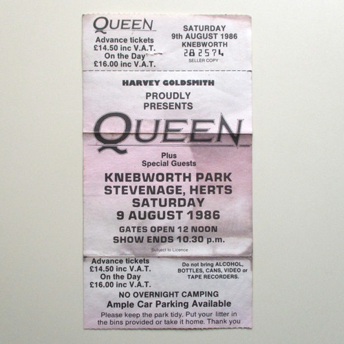 Queen knebworth ticket - queen,