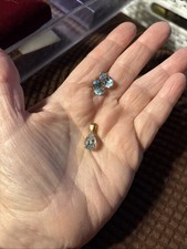 Set orecchini e pendenti in oro giallo 14 carati con topazio -4,3 g