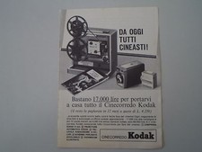 advertising Pubblicità 1965 KODAK CINEPRESA BROWNIE 8