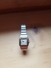 vintage cartier lady santos 23x35 1567 acciaio e oro quartz con scatola.