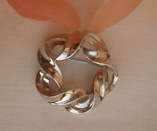 SPILLA TRIFARI (c) nastri metallo liscio colore argento anni 50