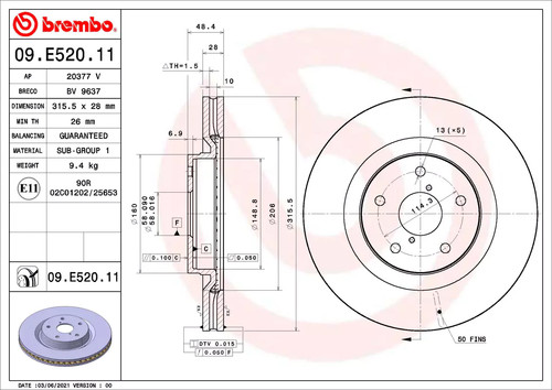 Disco freno anteriore brembo - disco,