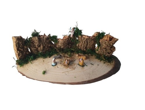 Presepe ovale legno 30x - presepe,
